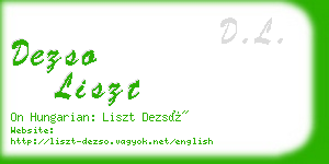 dezso liszt business card